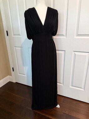 Brigitte Bailey Boutique Drape Top Maxi Dress Black Knit Size Small